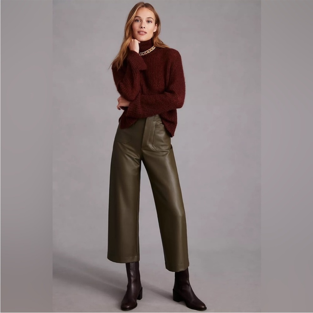 The Colette Cropped Wide-Leg Faux Leather Pants by Maeve (31)